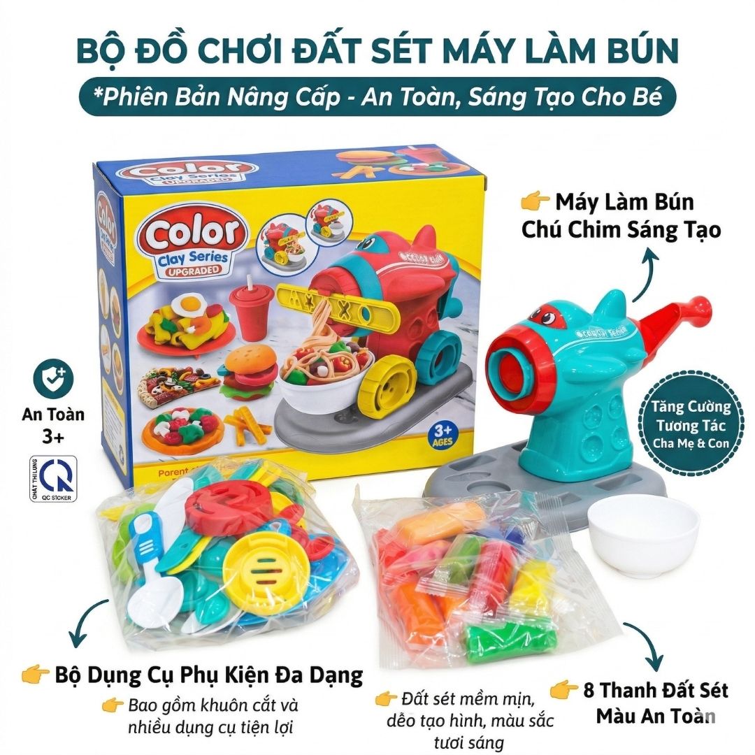 Đồ Chơi Nặn Đất Sét Máy Bay Làm Mì Đồ Chơi Sáng Tạo X168-7 PeeKaPaw Toys