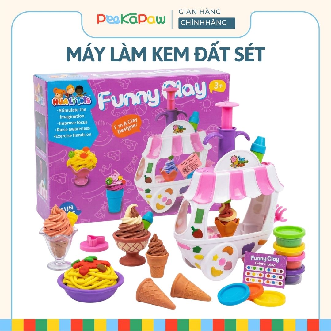 Đồ chơi nặn đất sét máy làm kem Funny Clay Đồ chơi sáng tạo CB5544 PeeKaPaw Toys