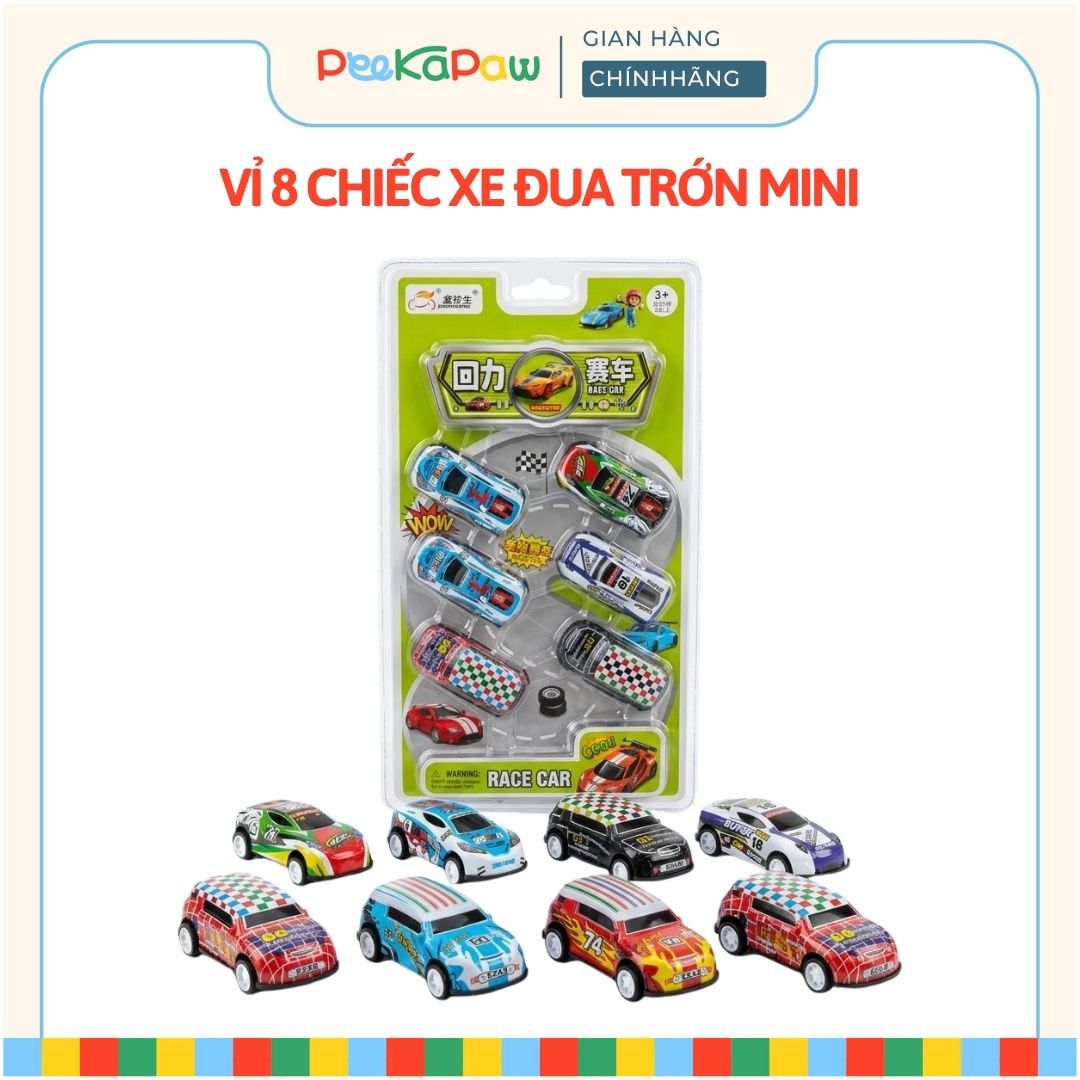 Vỉ 8 chiếc xe đua chạy đà trớn siêu tốc cho bé 922 PeeKaPaw Toys