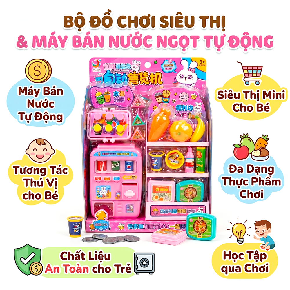 Vỉ siêu thị và máy bán nước ngọt tự động 333-588 PeeKaPaw Toys