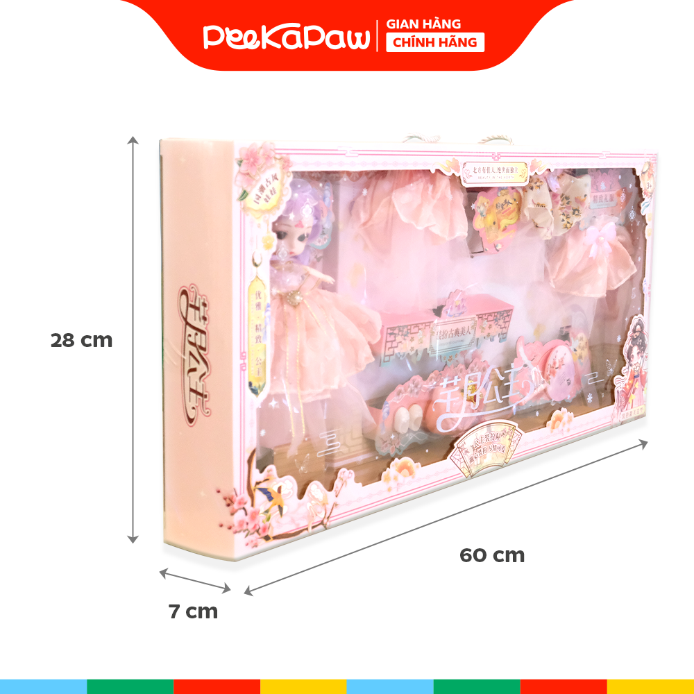Hộp búp bê công chúa và phụ kiện váy thời trang 60cm 009-14 PeeKaPaw Toys