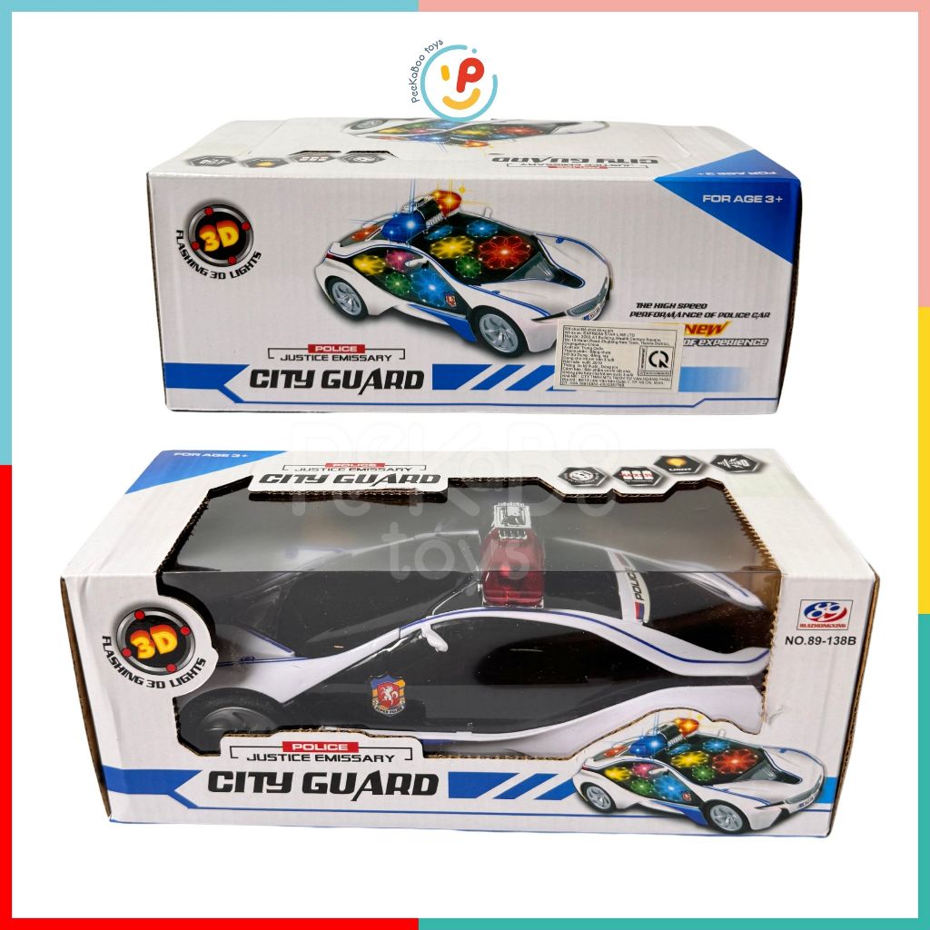 Đồ chơi xe cảnh sát City Guard có ĐÈN và ÂM THANH 89-138B PeeKaPaw Toys