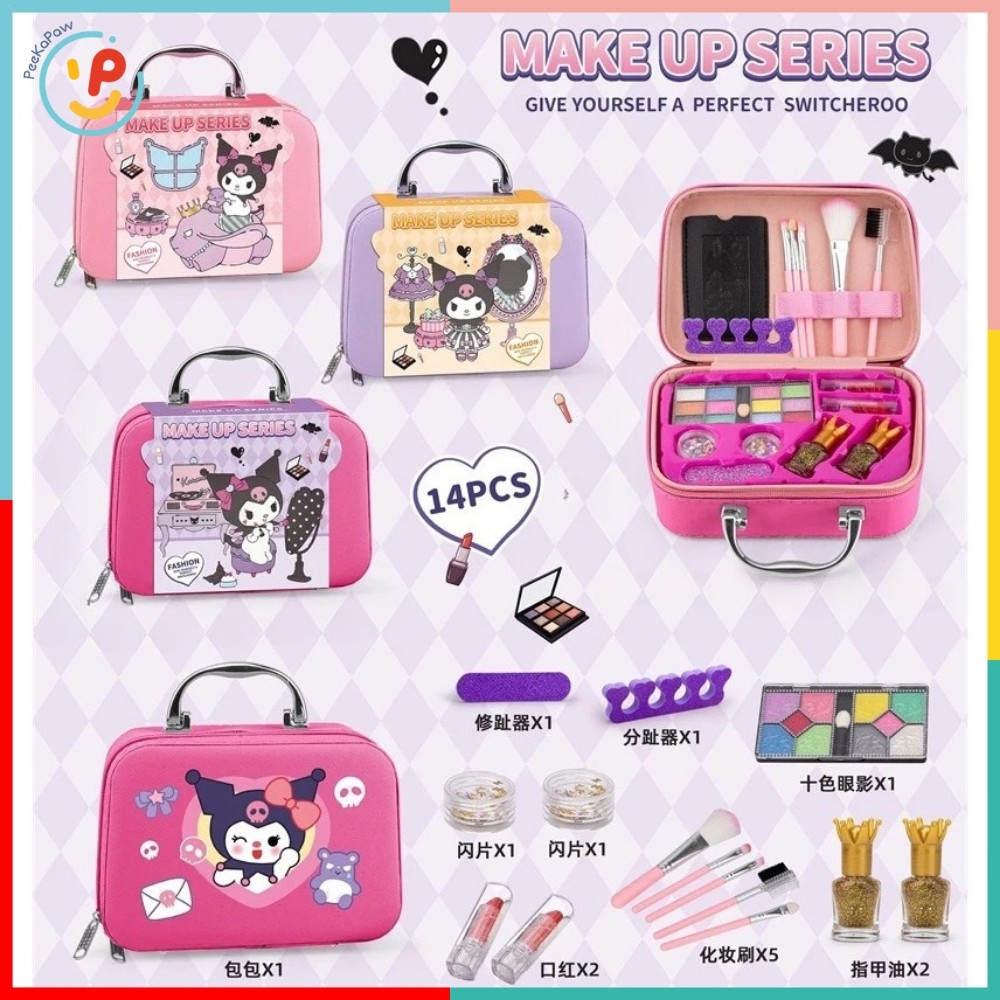 Vali trang điểm đồ chơi Kuromi 34A cho bé gái nhiều màu xinh xắn PeeKaPaw Toys