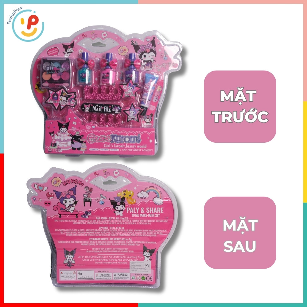 Đồ chơi làm móng tay Kuromi vỉ ép 1964-16 PeeKaPaw Toys