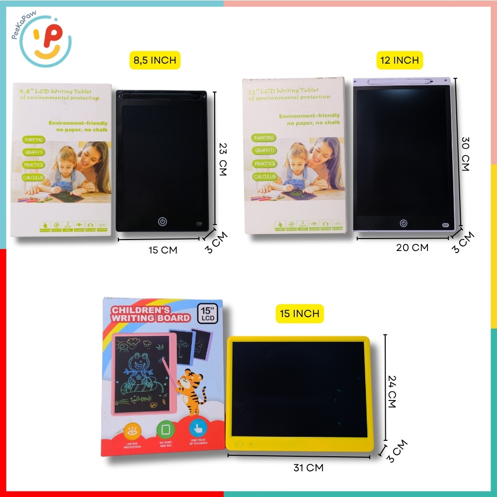 Bảng tự xoá màn hình LCD bảo vệ mắt nhiều mẫu PeeKaPaw Toys