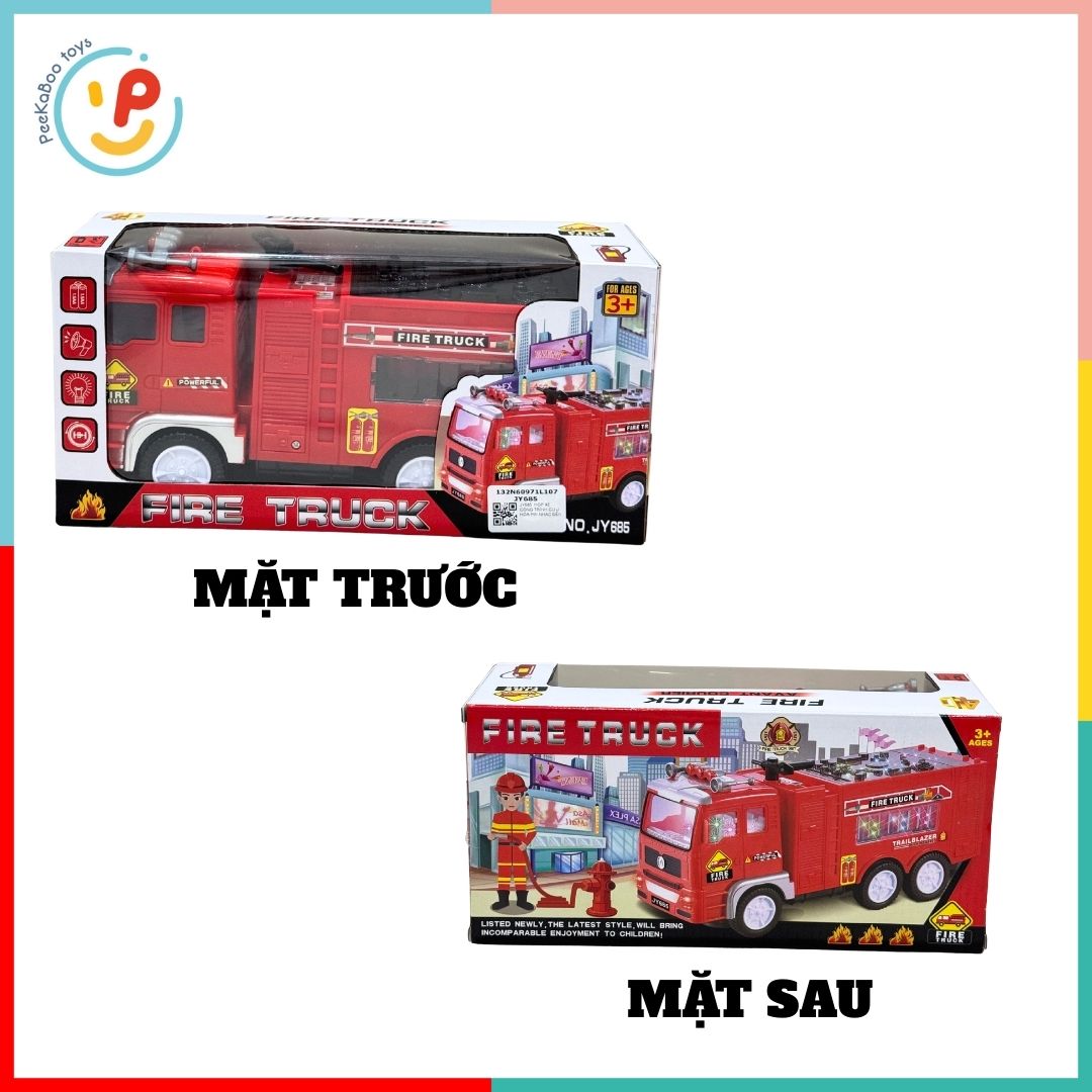 Xe cứu hỏa chạy pin có đèn LED còi âm thanh 685 PeeKaPaw Toys
