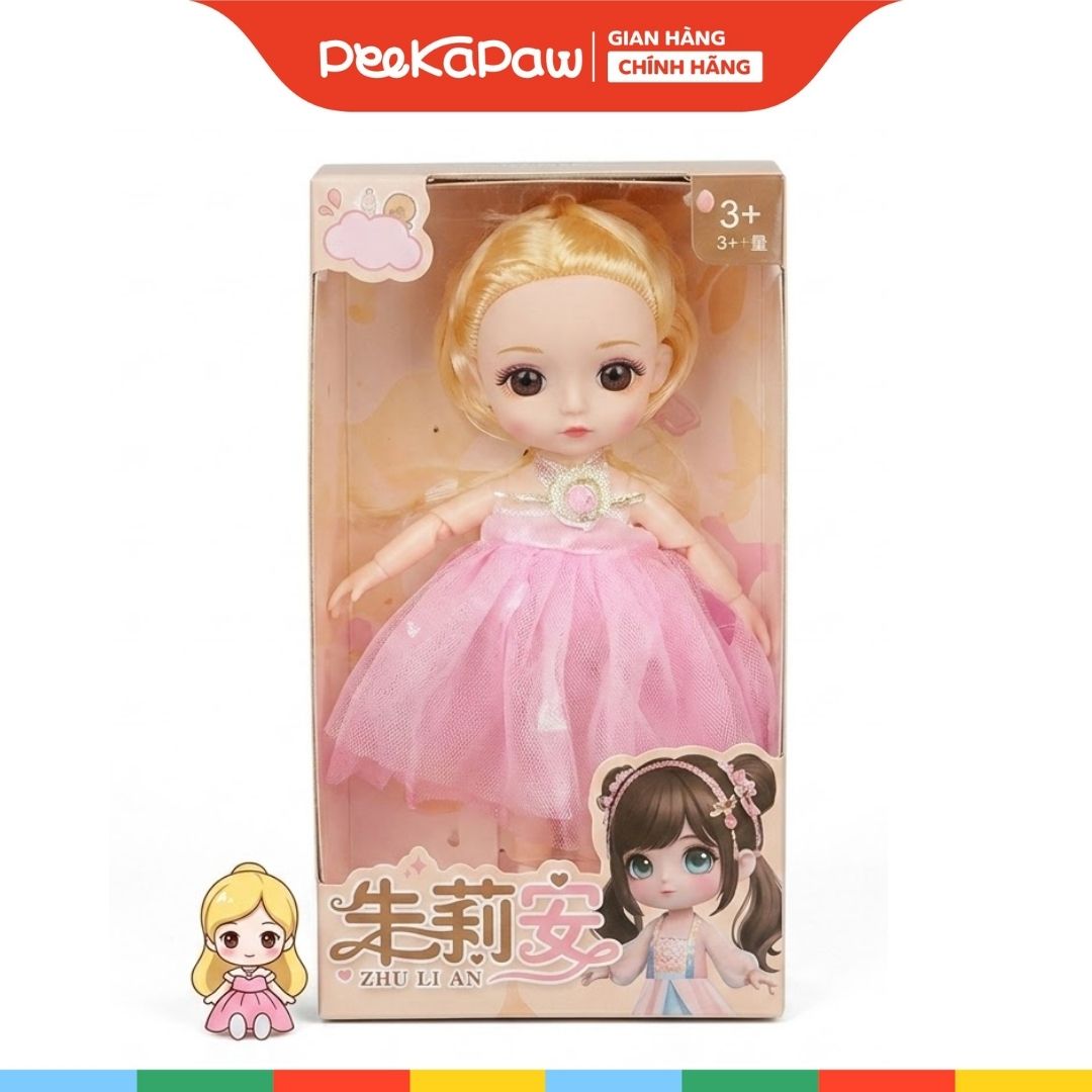 Búp bê công chúa có khớp tay chân váy thời trang 299-13B PeeKaPaw Toys