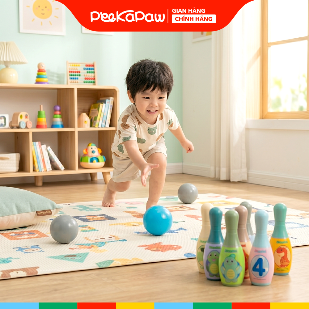 Hộp Bowling Vịt Vàng Mini Cho Bé 388-173 Đồ Chơi Vận Động PeeKaPaw Toys