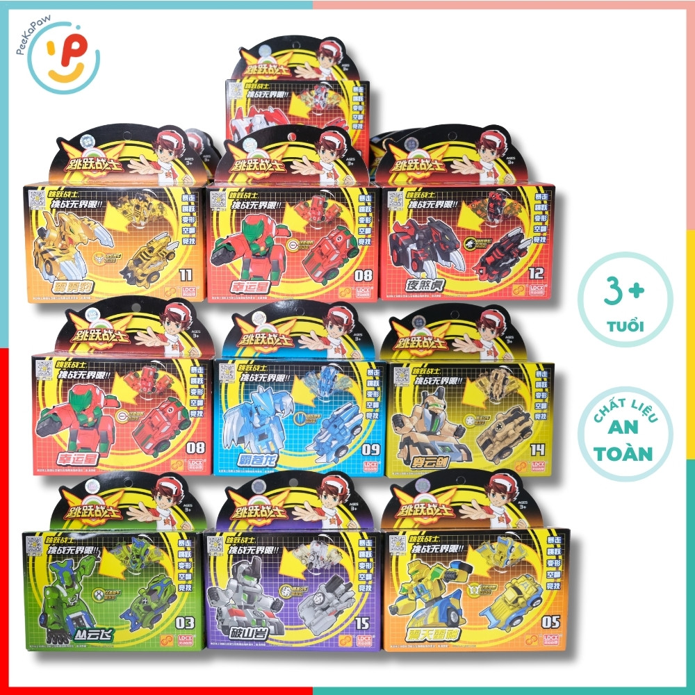 Hộp lắp ráp robot biến hình xe 10 mẫu 9801 PeeKaPaw Toys