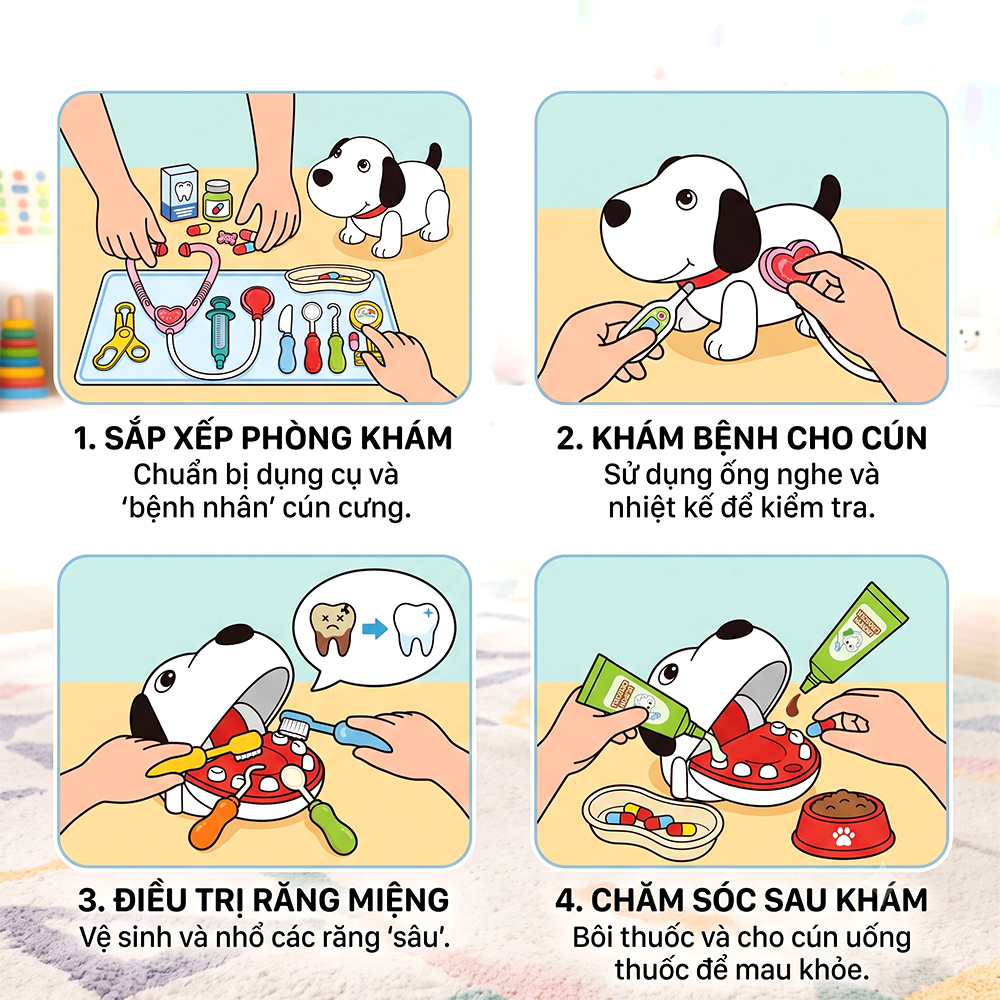 Hộp đồ chơi nha sỹ thú cưng to 50cm 506-120 PeeKaPaw Toys