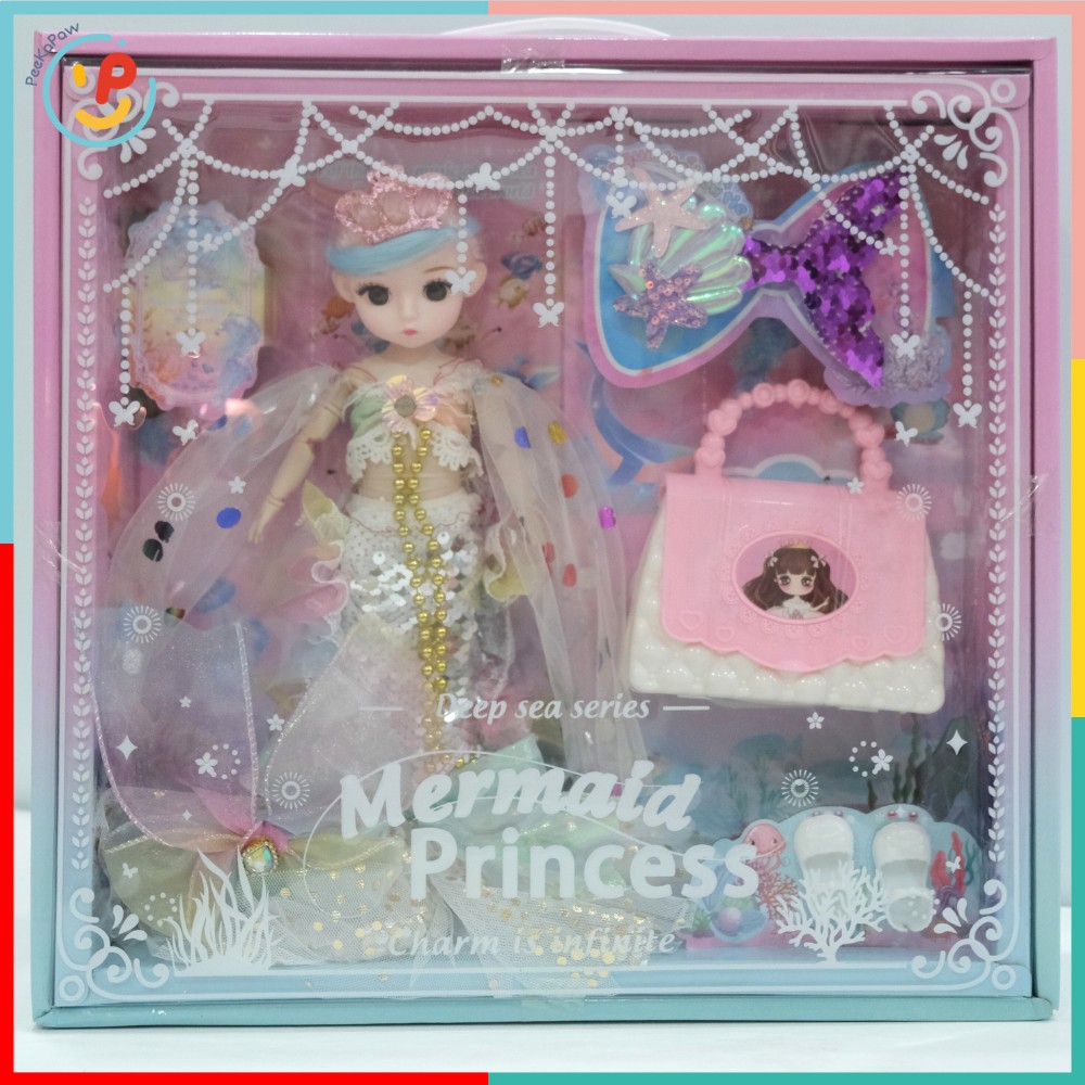 Búp bê nàng tiên cá và phụ kiện túi xách 38cm 8210 PeeKaPaw Toys