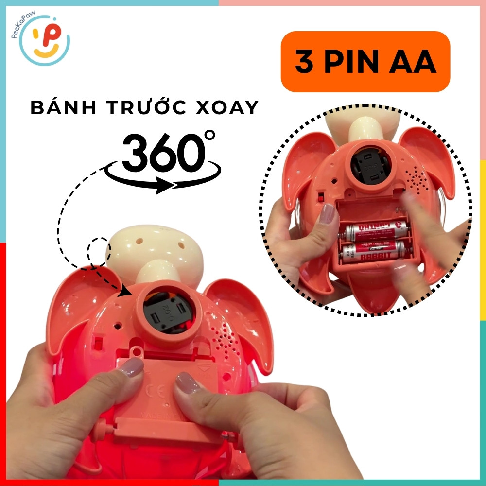 Đồ chơi rùa mẹ và rùa con trong suốt có đèn nhạc 8816 PeeKaPaw Toys