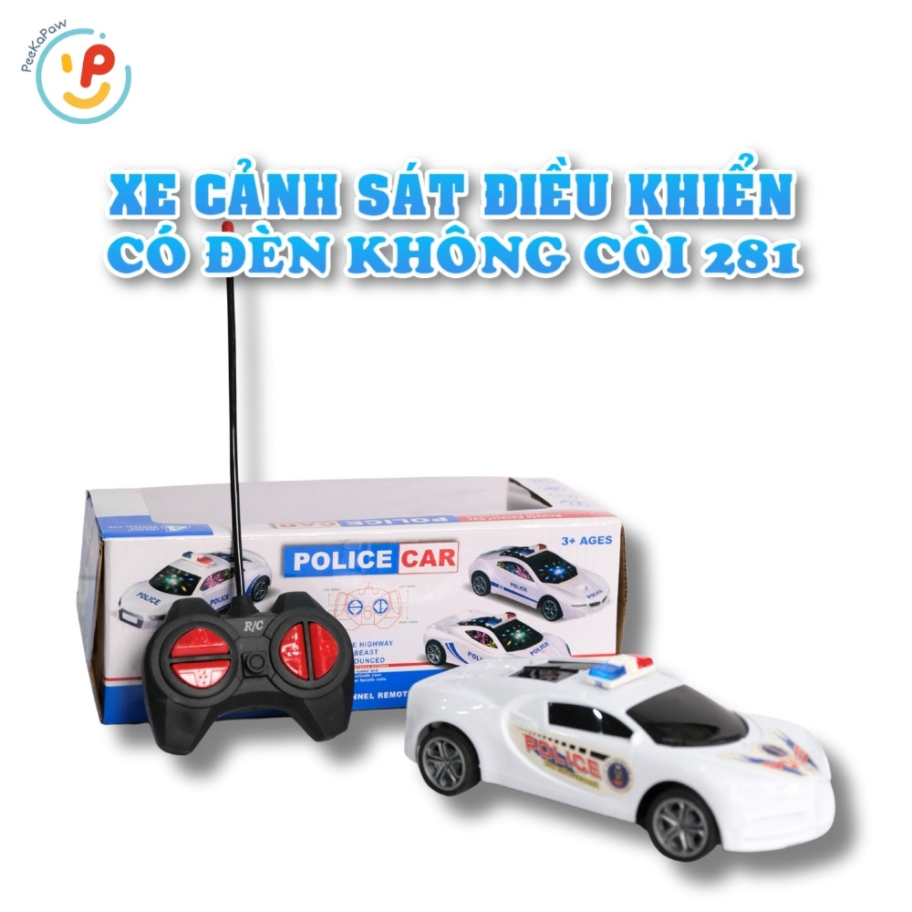 Xe Cảnh Sát Điều Khiển Từ Xa 281 Có Đèn PeeKaPaw Toys