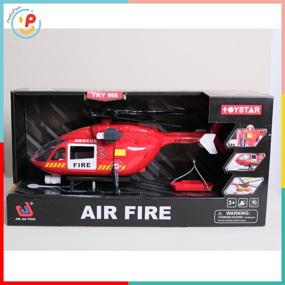 Máy bay trực thăng cứu hỏa ToyStar 666-51Q có đèn âm thanh PeeKaPaw Toys