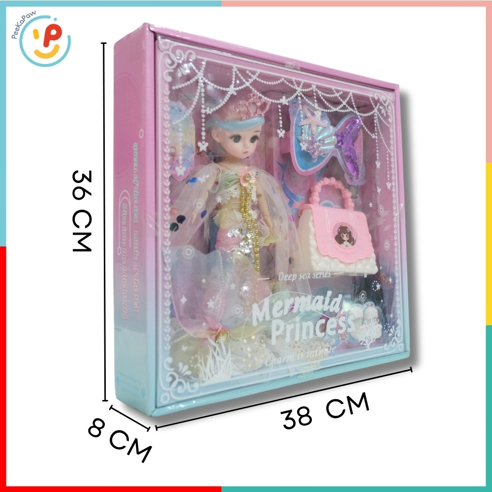 Búp bê nàng tiên cá và phụ kiện túi xách 38cm 8210 PeeKaPaw Toys