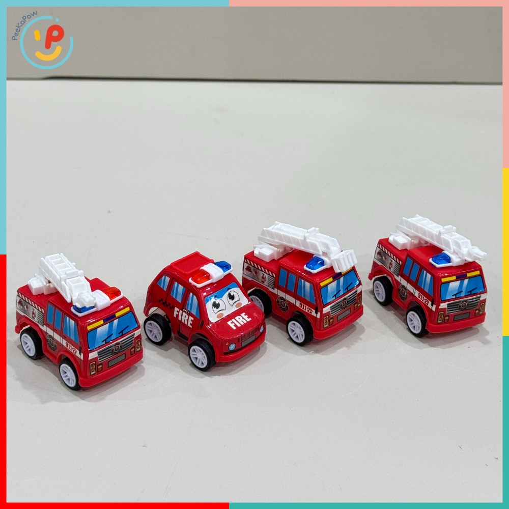 Xe cứu hoả xe cảnh sát mini chạy trớn 5cm PeeKaPaw Toys