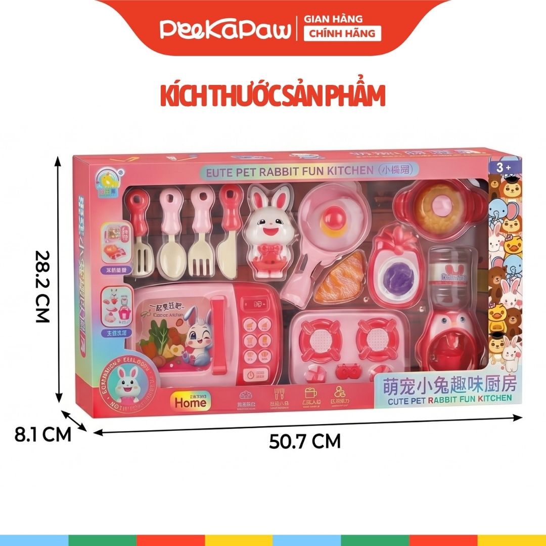 Đồ Chơi Nhà Bếp Thỏ Con Lò Vi Sóng Bình Nước 506-72 PeeKaPaw Toys