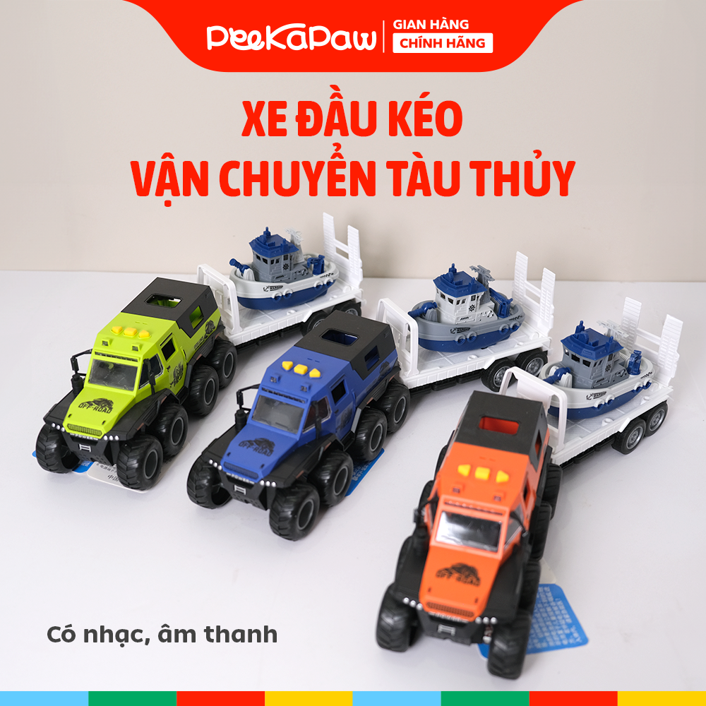 Xe đầu kéo vận chuyển tàu thủy có nhạc âm thanh 9913F PeeKaPaw Toys