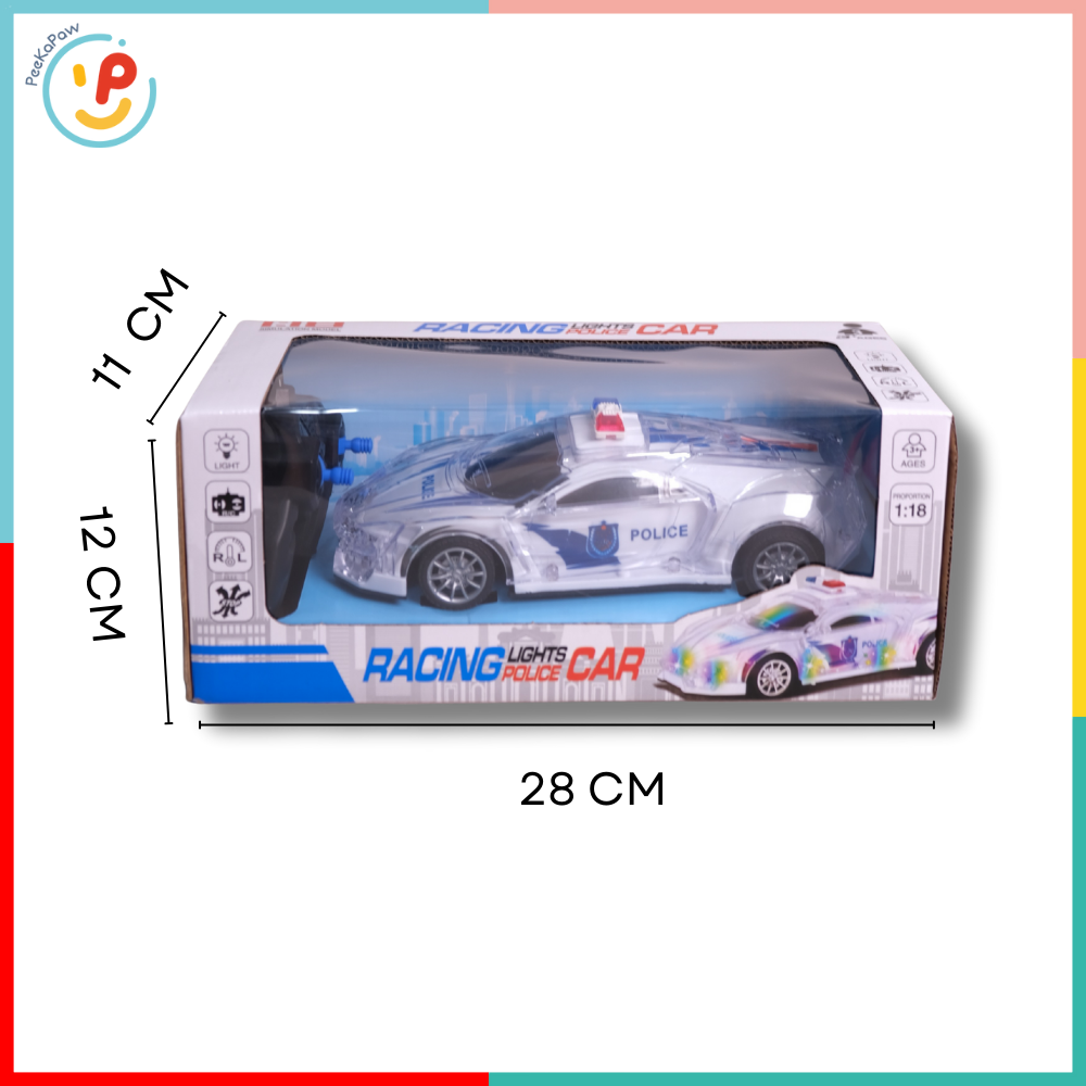 Xe cảnh sát điều khiển từ xa có đèn LED 665 PeeKaPaw Toys