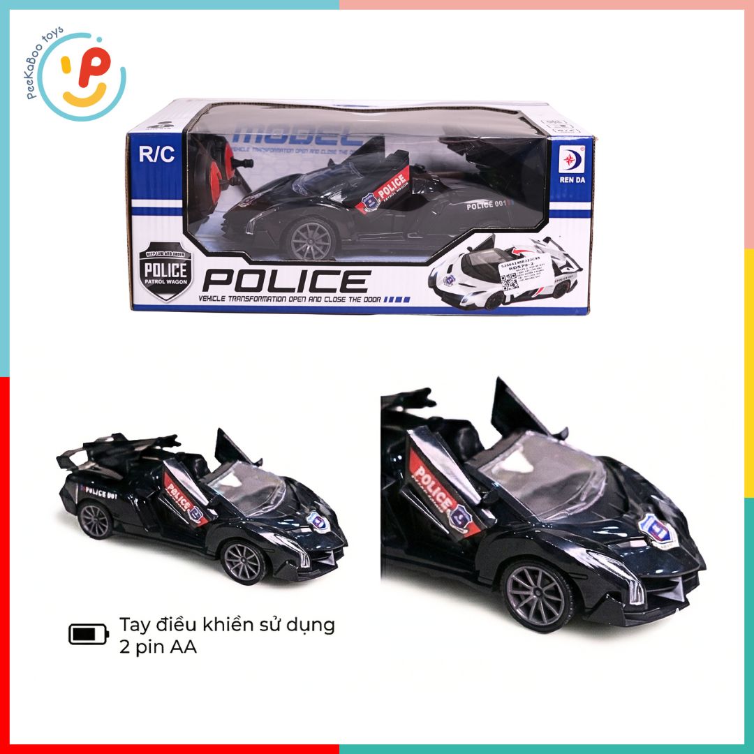 Xe Cảnh Sát Điều Khiển Từ Xa 579-2 Mở Cửa Mở Cốp Sau PeeKaPaw Toys