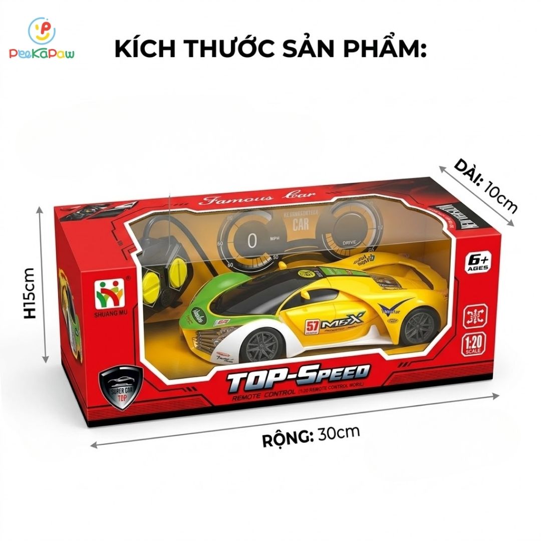 Xe đua tốc độ cao kiểu dáng thể thao điều khiển từ xa 565-X22 PeeKaPaw Toys