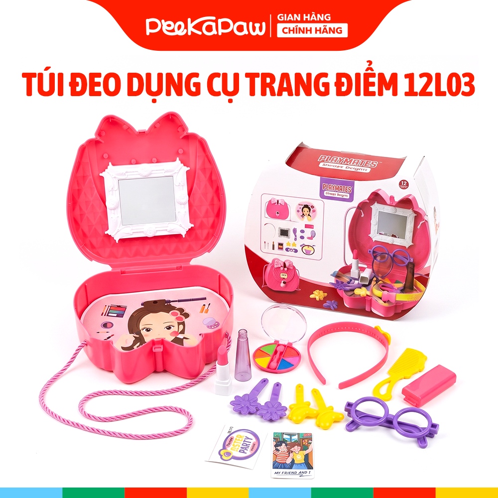 Túi đeo vai đồ trang điểm búp bê 17 món 12L03 PeeKaPaw Toys