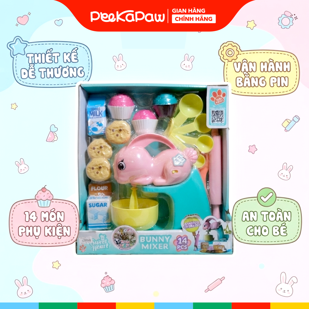 Đồ Chơi Máy Đánh Trứng Làm Bánh Thỏ Bunny SWEET HEART SH59002A PeeKaPaw Toys