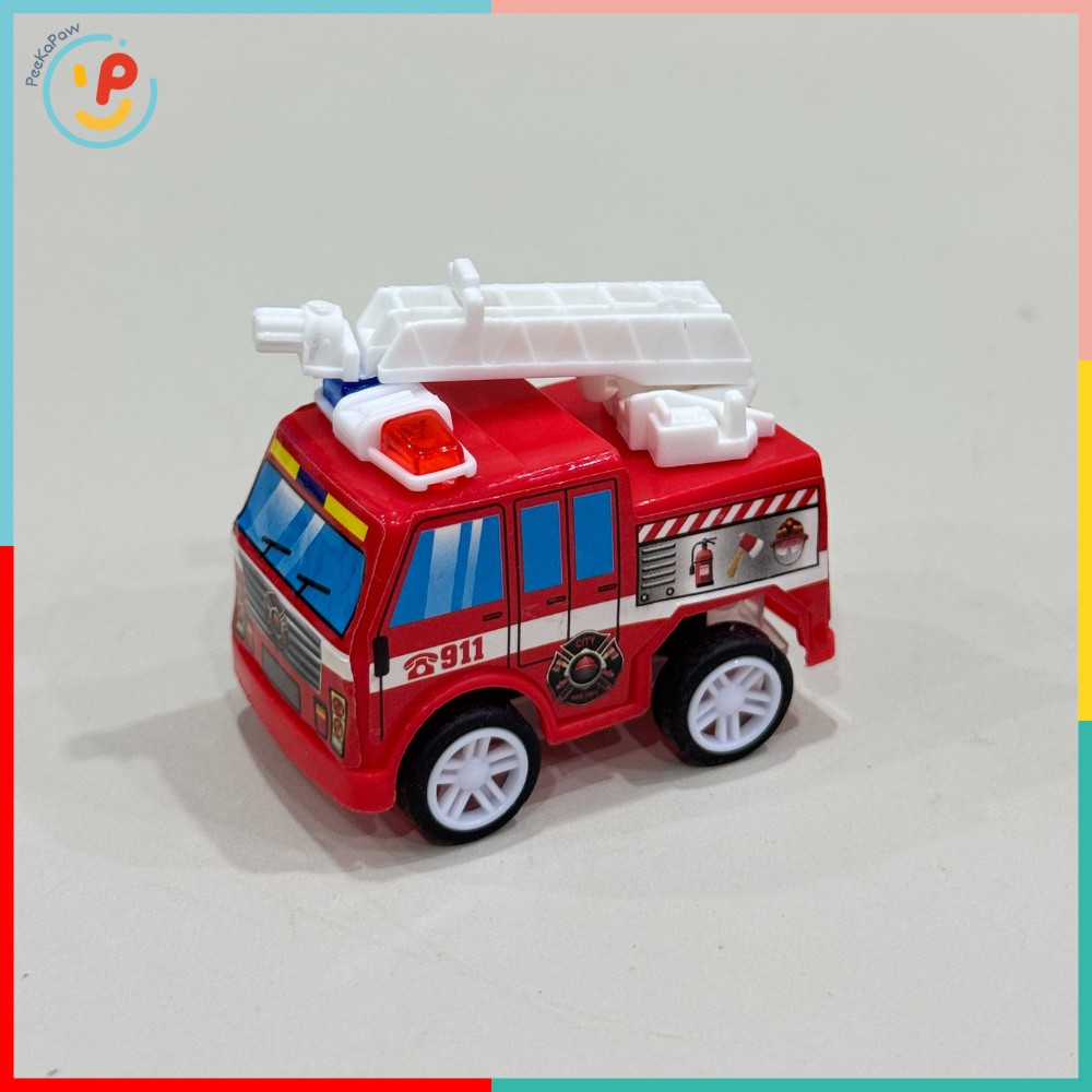 Xe cứu hoả xe cảnh sát mini chạy trớn 5cm PeeKaPaw Toys