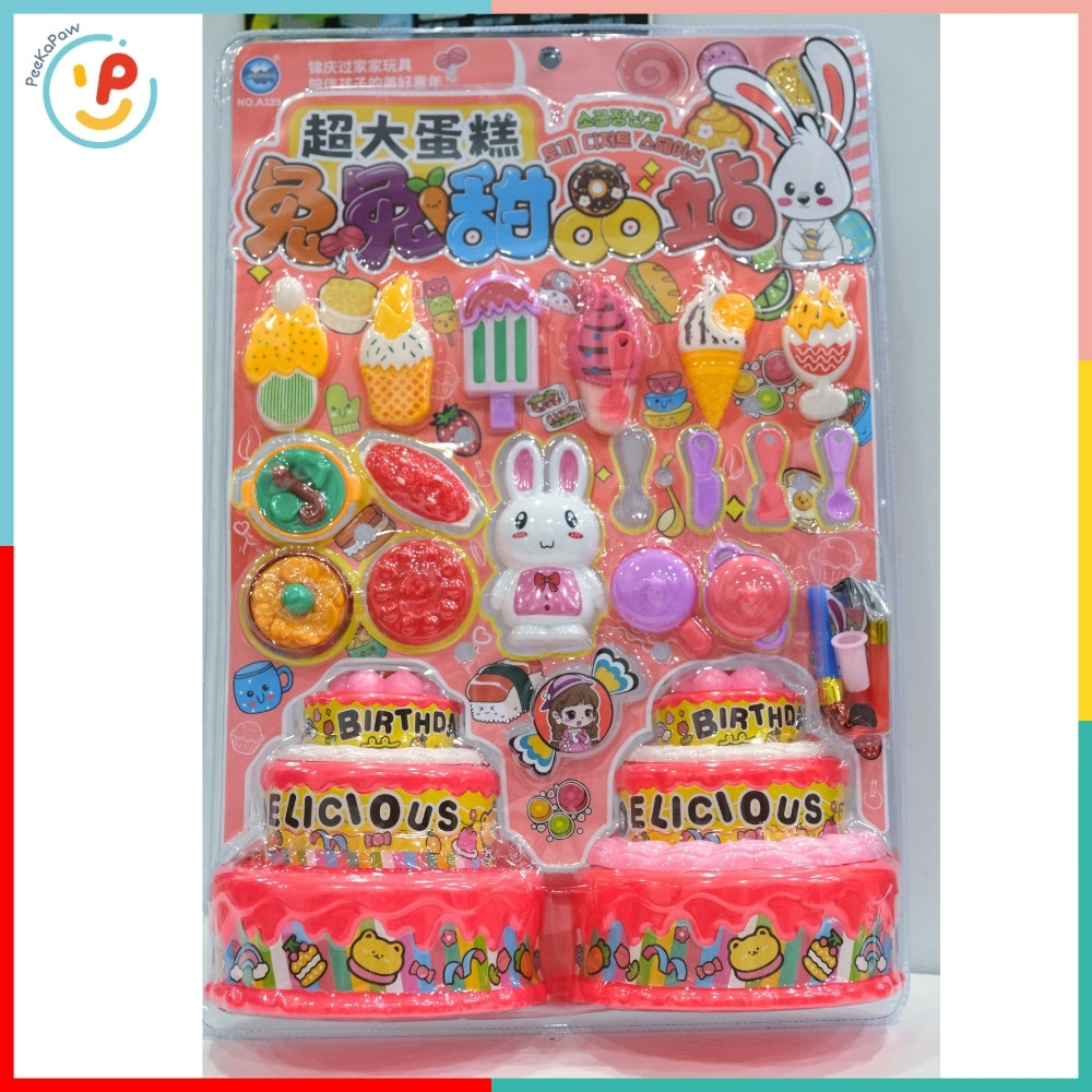 Vỉ đồ chơi tiệc sinh nhật Thỏ trắng 50cm 3294 PeeKaPaw Toys