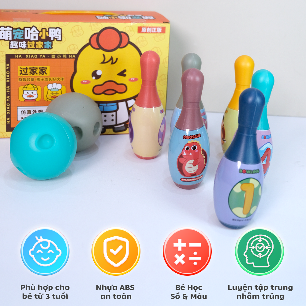 Hộp Bowling Vịt Vàng Mini Cho Bé 388-173 Đồ Chơi Vận Động PeeKaPaw Toys