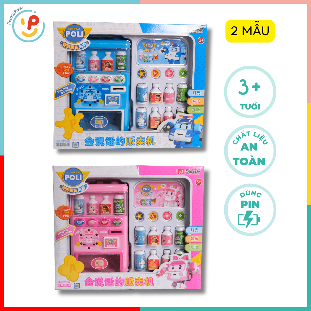 Máy bán nước ngọt tự động đồ chơi dùng pin Robocar Poli 3712 PeeKaPaw Toys