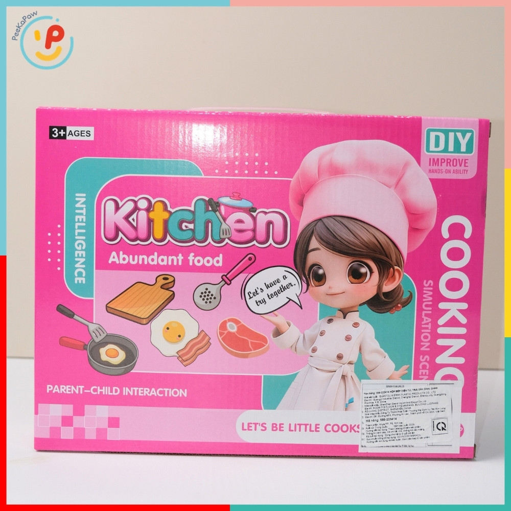 Hộp Đồ Chơi Bếp 9 Món Bếp Ga Bếp Điện Trái Cây Cắt 589 PeeKaPaw Toys