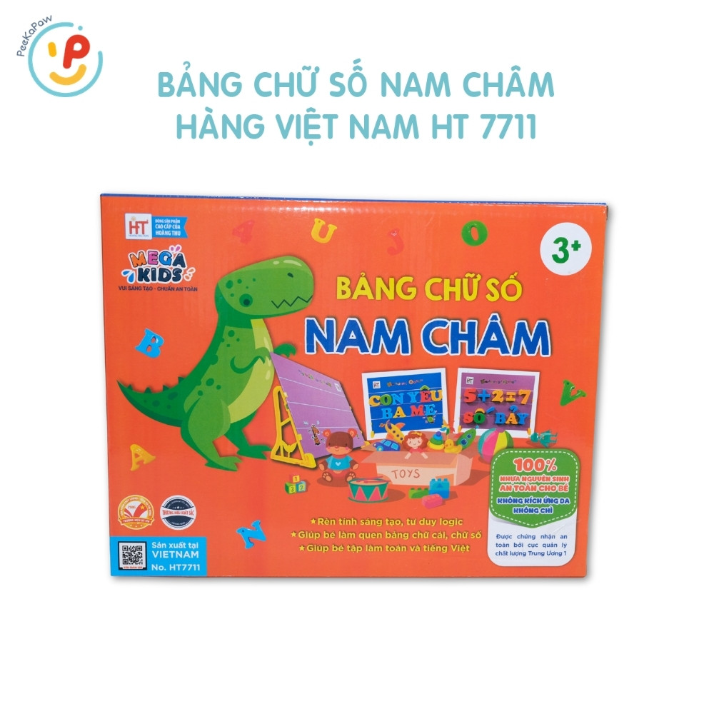 Bộ chữ số nam châm bé học toán và tiếng Việt hàng Việt Nam HT7711 PeeKaPaw Toys