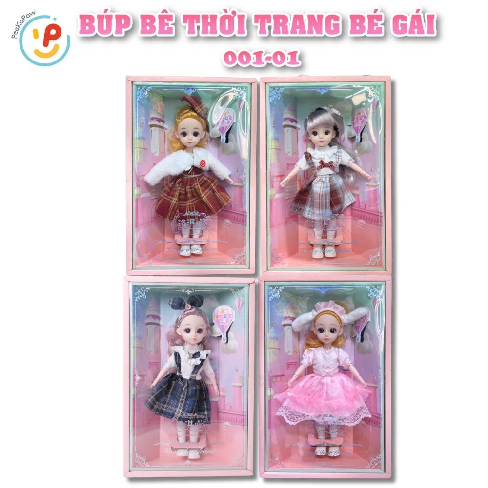 Búp Bê Bé Gái Thời Trang Nhiều Mẫu 001-1 37cm PeeKaPaw Toys