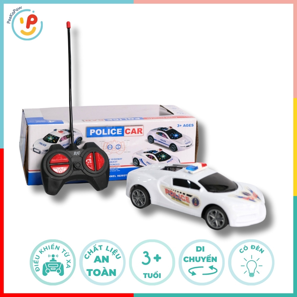 Xe Cảnh Sát Điều Khiển Từ Xa 281 Có Đèn PeeKaPaw Toys