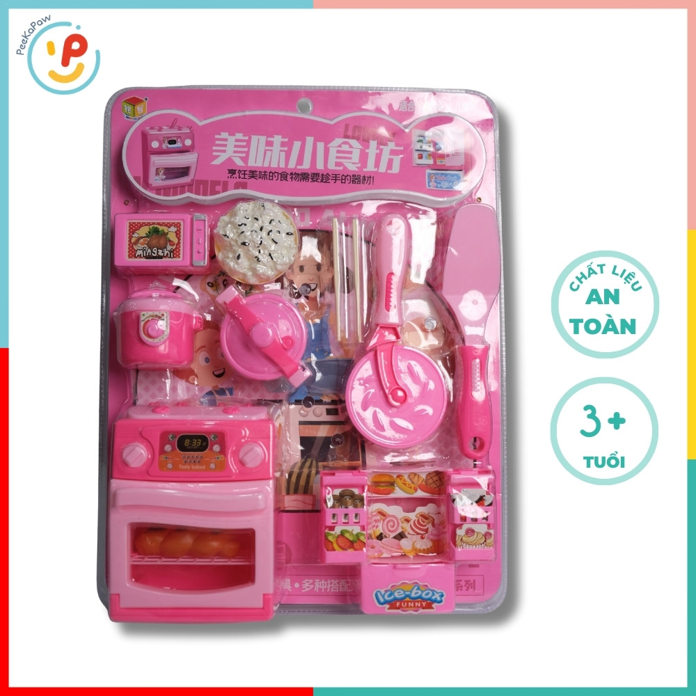 Đồ chơi nấu ăn làm bánh pizza có lò nướng vỉ ép 9970 PeeKaPaw Toys