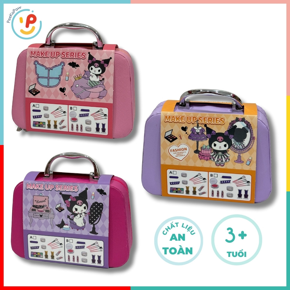 Vali trang điểm đồ chơi Kuromi 34A cho bé gái nhiều màu xinh xắn PeeKaPaw Toys