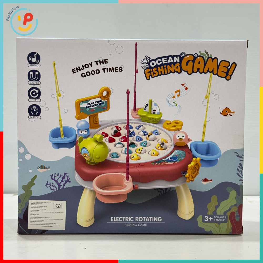 Đồ chơi bàn câu cá xoay kèm cần câu và cá mini 688-22 PeeKaPaw Toys