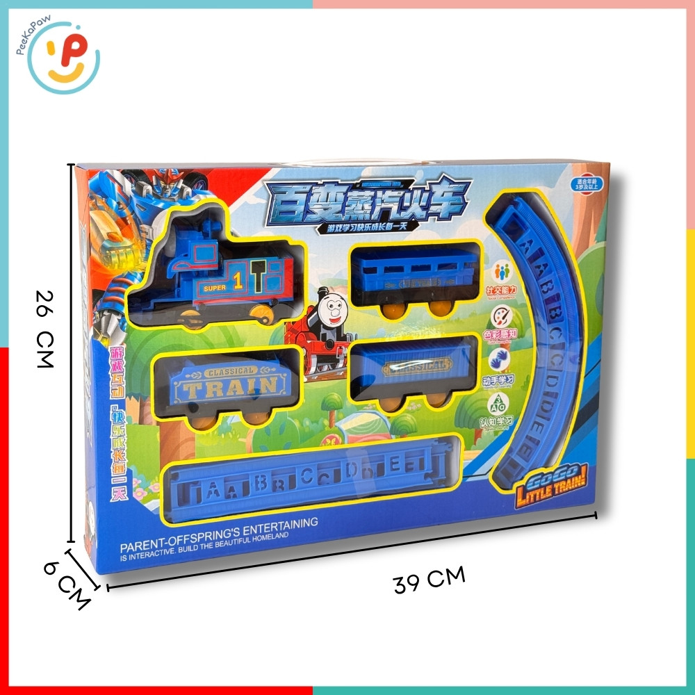 Bộ tàu hỏa đồ chơi lắp ráp đẩy trớn 989-222 kèm đường ray cho bé - PeeKaPaw Toys