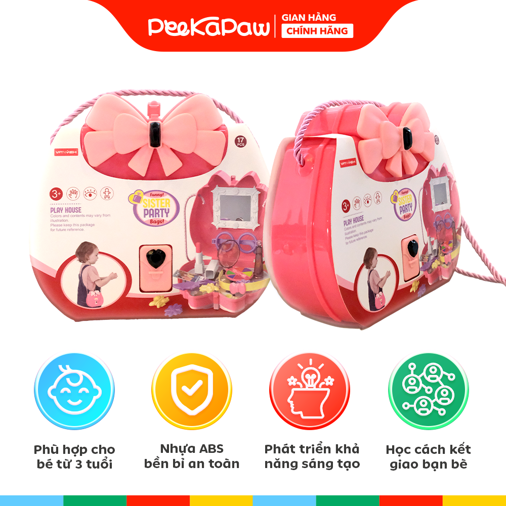 Túi đeo vai đồ trang điểm búp bê 17 món 12L03 PeeKaPaw Toys