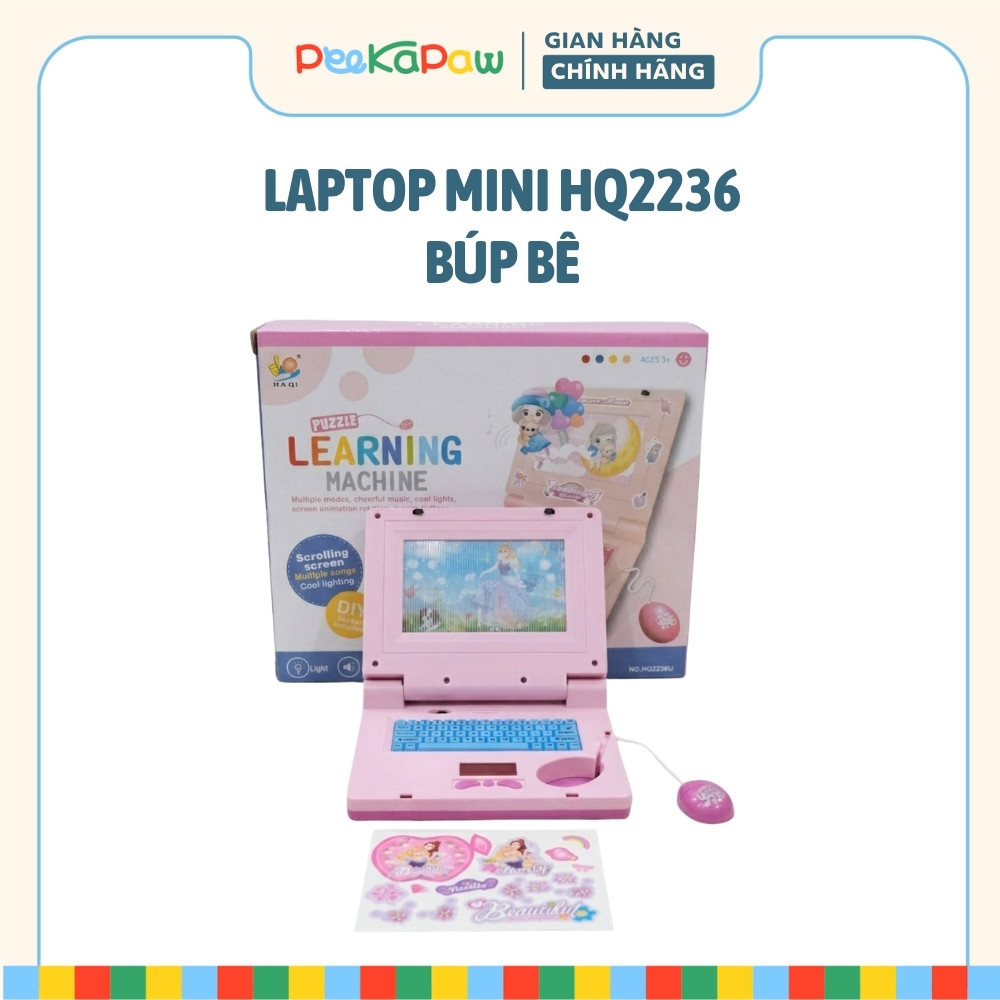 Laptop Mini Có Nhạc Màn Hình Kể Chuyện Máy Tính Đồ Chơi Cho Bé HQ2236 PeeKaPaw Toys