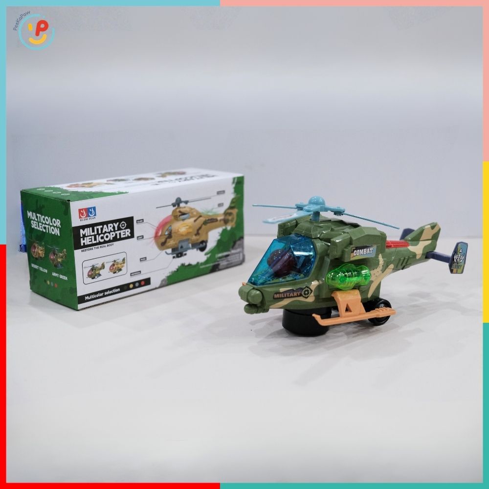 Máy Bay Trực Thăng Quân Đội 88008-1 Có Đèn Âm Thanh Cho Bé PeeKaPaw Toys