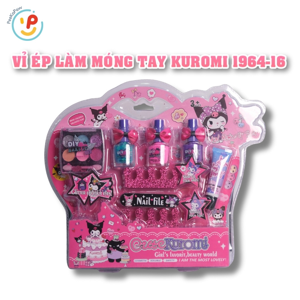 Đồ chơi làm móng tay Kuromi vỉ ép 1964-16 PeeKaPaw Toys