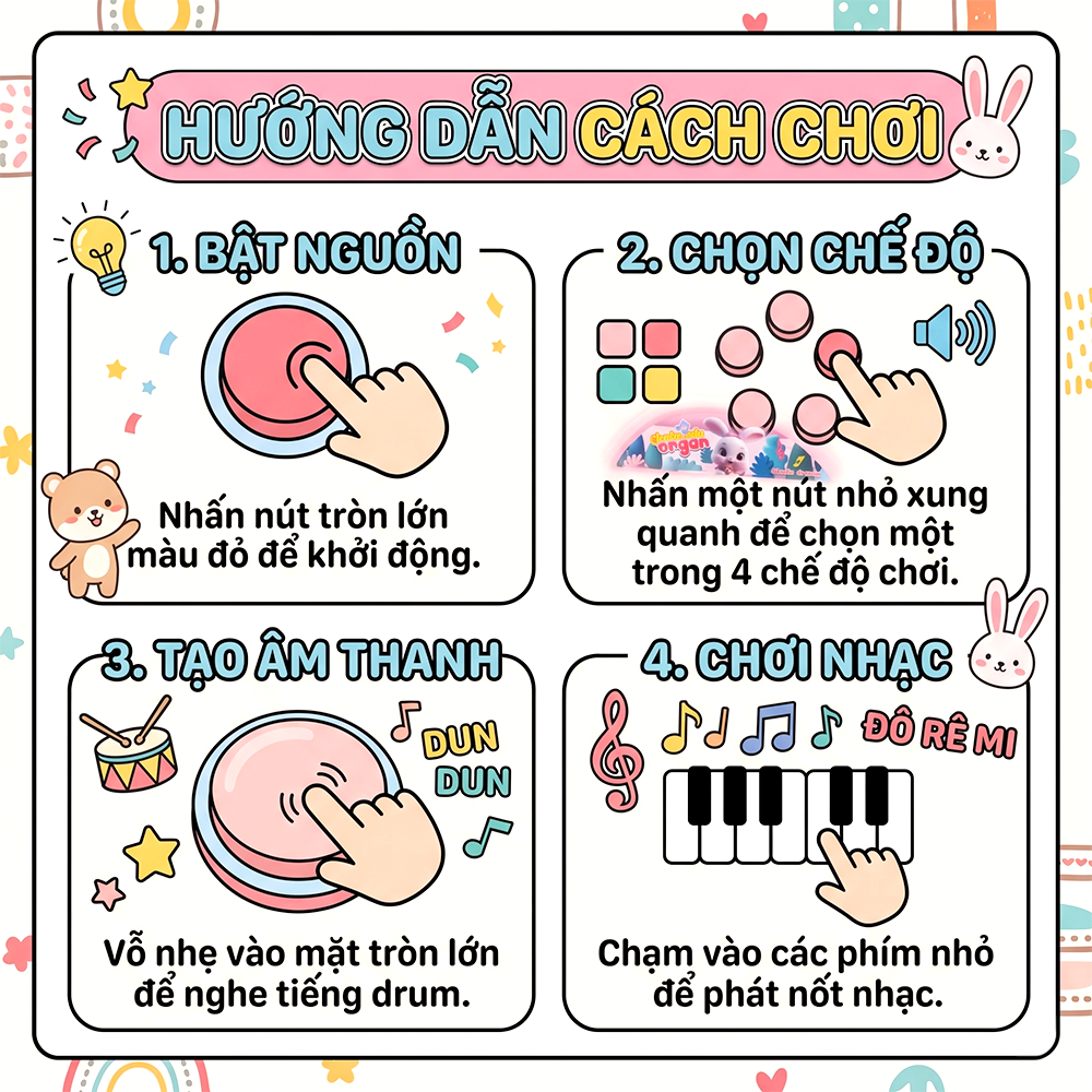 Đàn Piano đồ chơi cho bé nhiều mẫu tập làm quen âm nhạc PeeKaPaw Toys