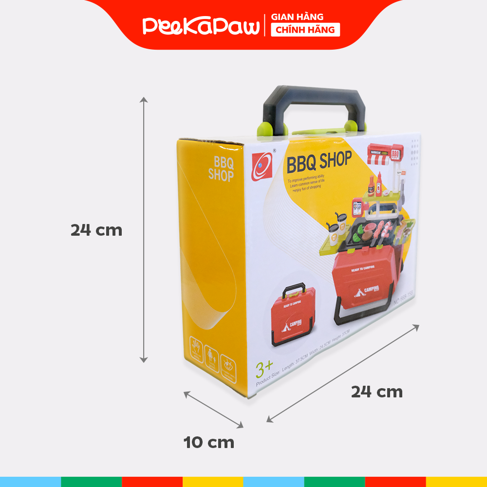 Vali đồ chơi bếp nướng BBQ cắm trại 668-158 PeeKaPaw Toys