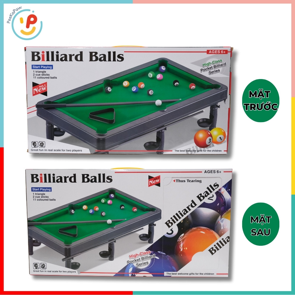 Bộ đồ chơi bàn bida mini vải nỉ có cúp vàng 9905 PeeKaPaw Toys