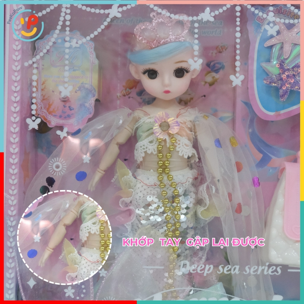 Búp bê nàng tiên cá và phụ kiện túi xách 38cm 8210 PeeKaPaw Toys