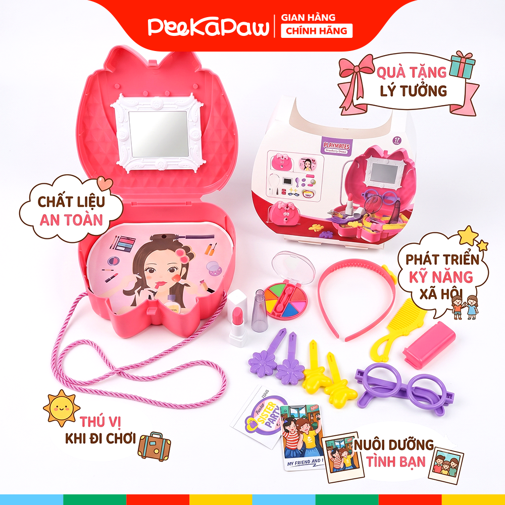 Túi đeo vai đồ trang điểm búp bê 17 món 12L03 PeeKaPaw Toys