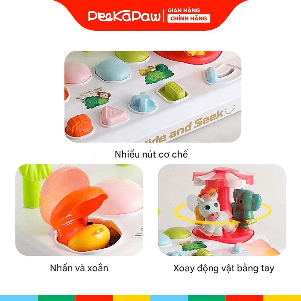 Đồ chơi tương tác cho bé 0-12 tháng Trốn tìm thú rừng Montessori