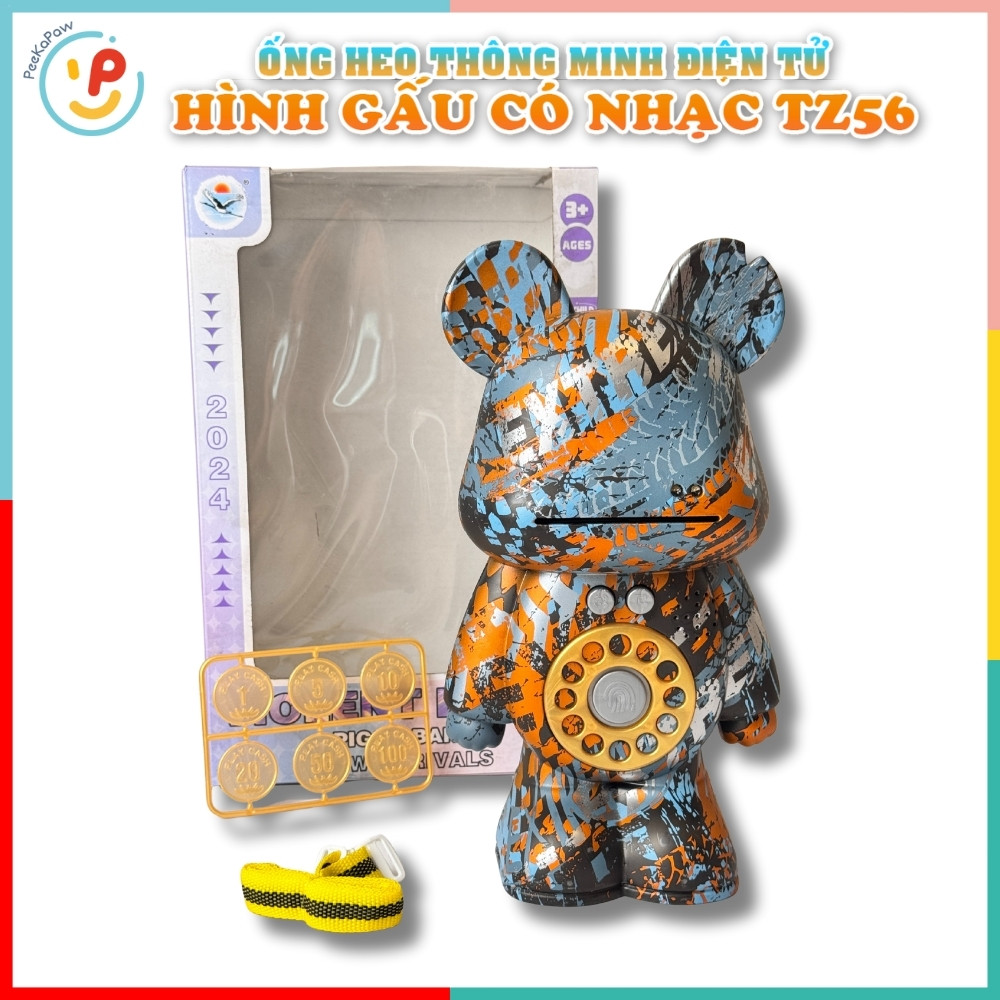 Ống heo thông minh điện tử hình Gấu có nhạc TZ56 PeeKaPaw Toys